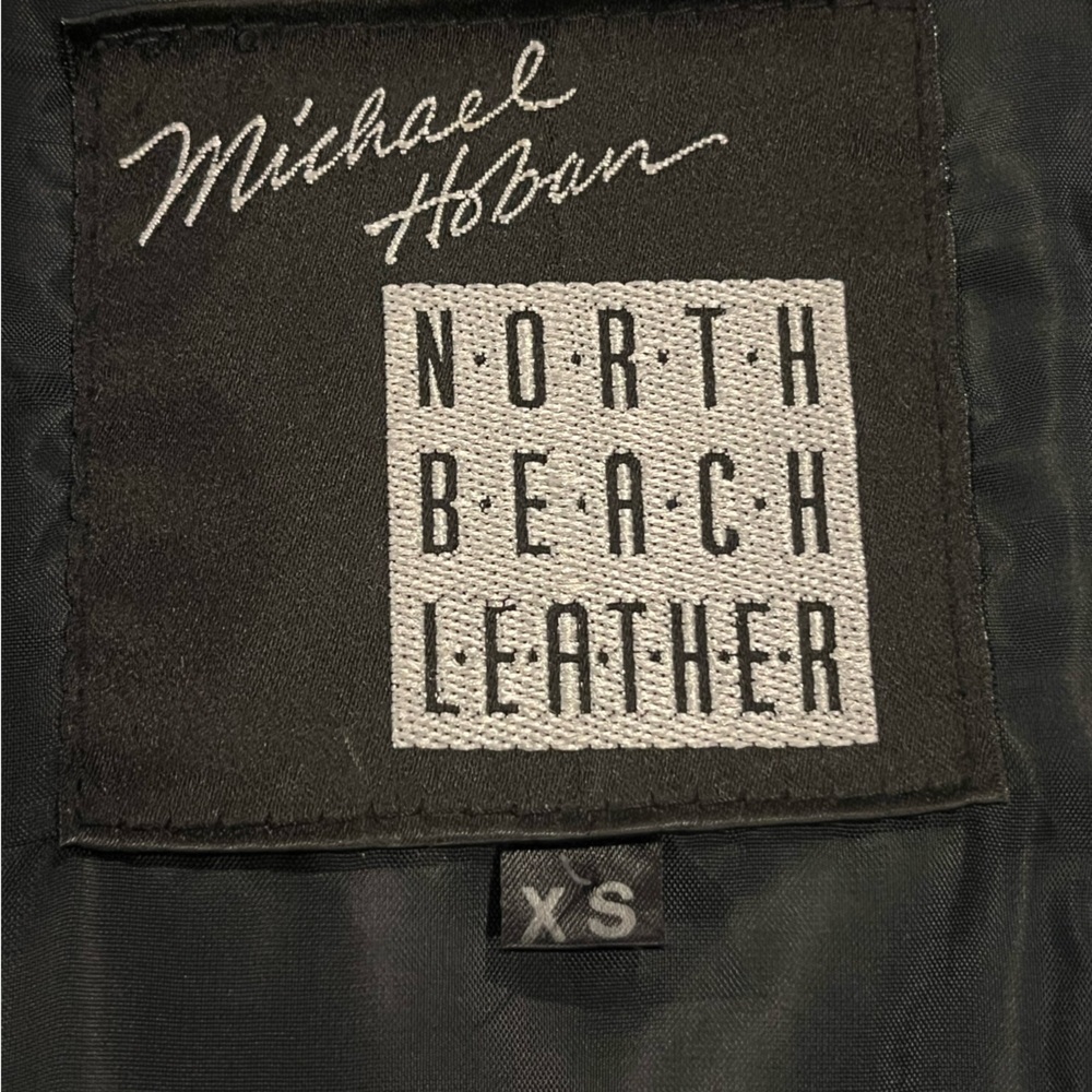 Vintage Michael Hoban North Beach Leather Black Cropped Bomber Jacket size XS - Picture 10 of 14